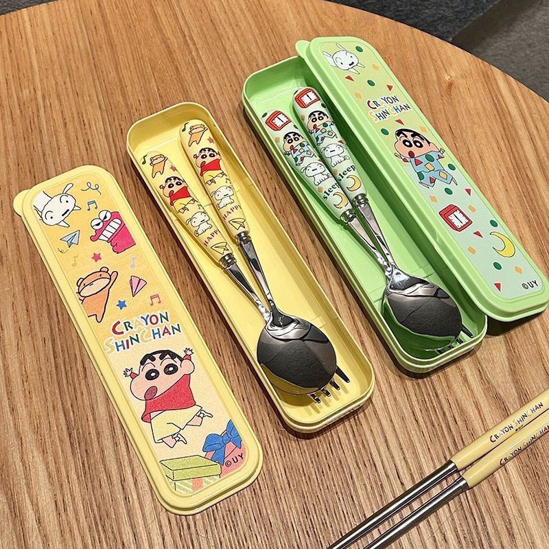 Weaning Spoon Set - Kawaii Crayon Shin Chan Stainless Steel