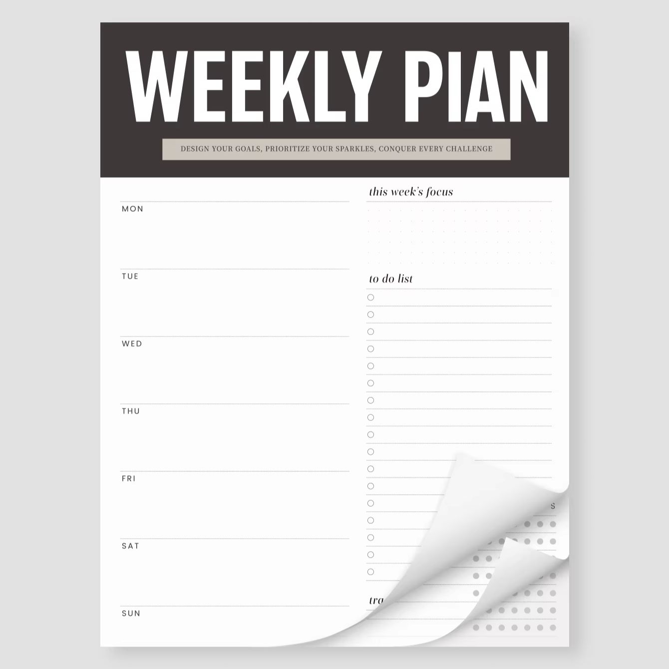 Baby Food List - Weekly Planner Notepad, Undated A4 Desk