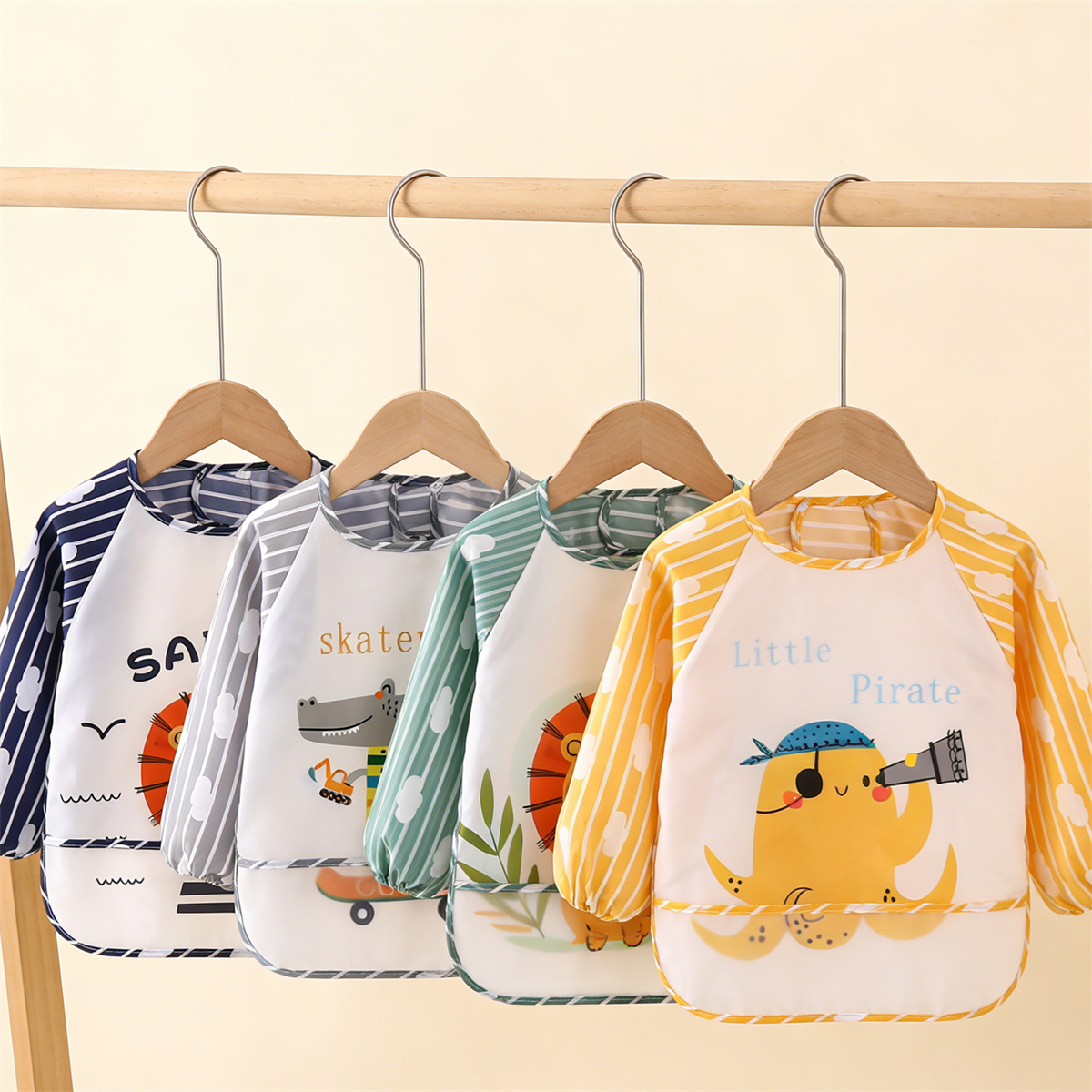 Baby Food Quantity - 2pcs Waterproof Full Sleeve Baby Bibs