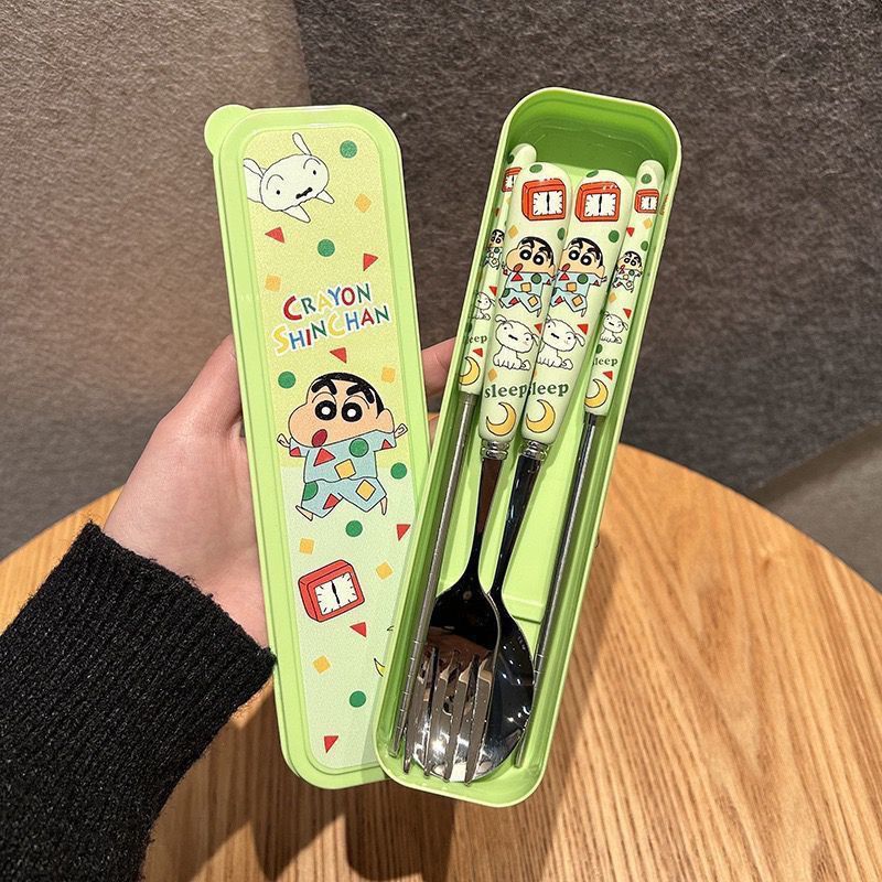 Kawaii Crayon Shin Chan Stainl - Weaning Spoon Set 评论和价格