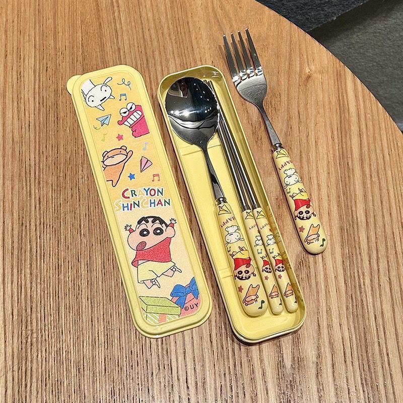 Kawaii Crayon Shin Chan Stainl - Weaning Spoon Set 评论和价格