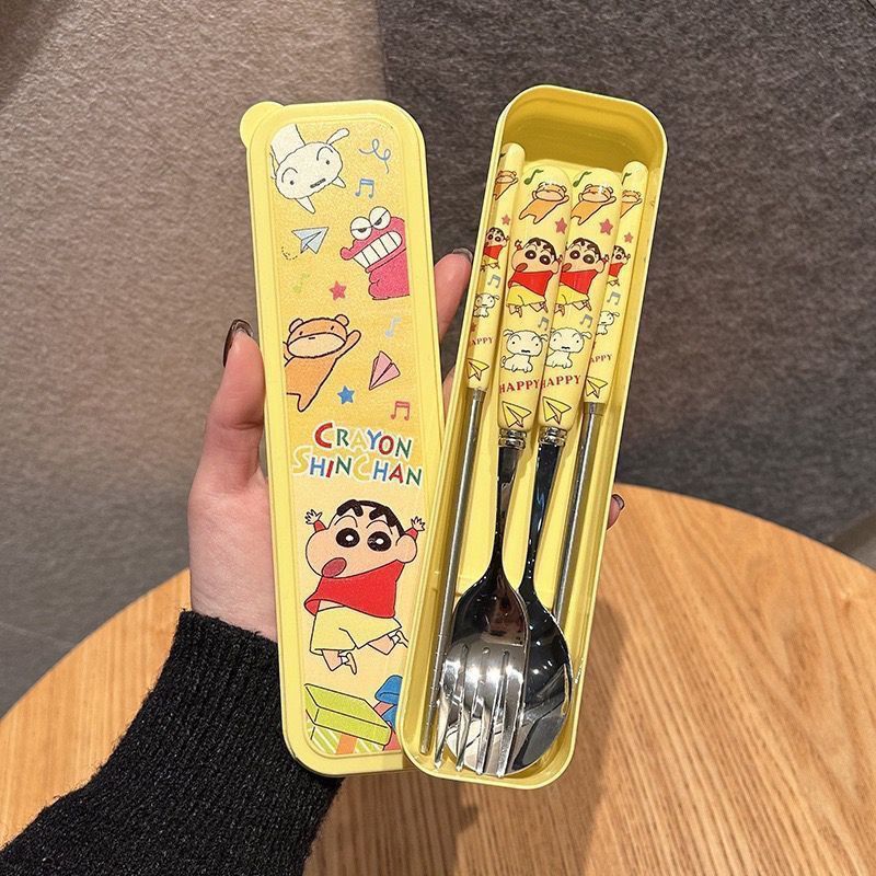 Kawaii Crayon Shin Chan Stainl - Weaning Spoon Set 评论和价格