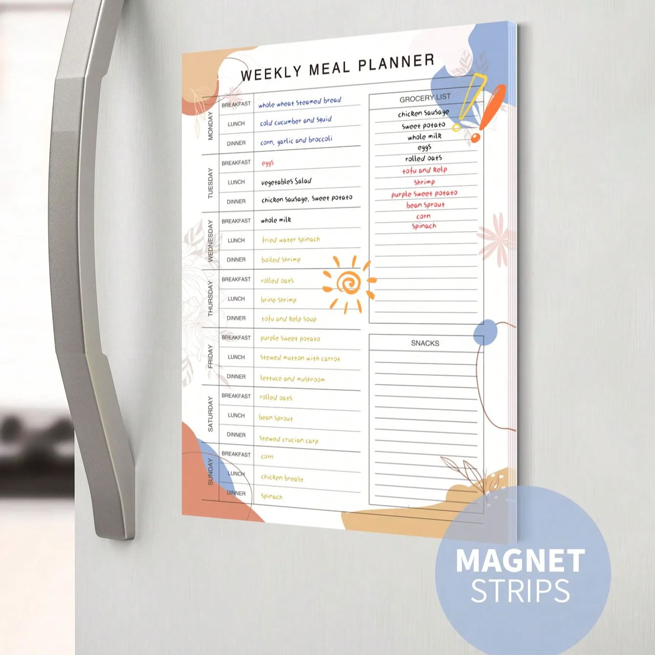 Weekly Meal Planner Pad for Fr - Baby Food List 评论和价格