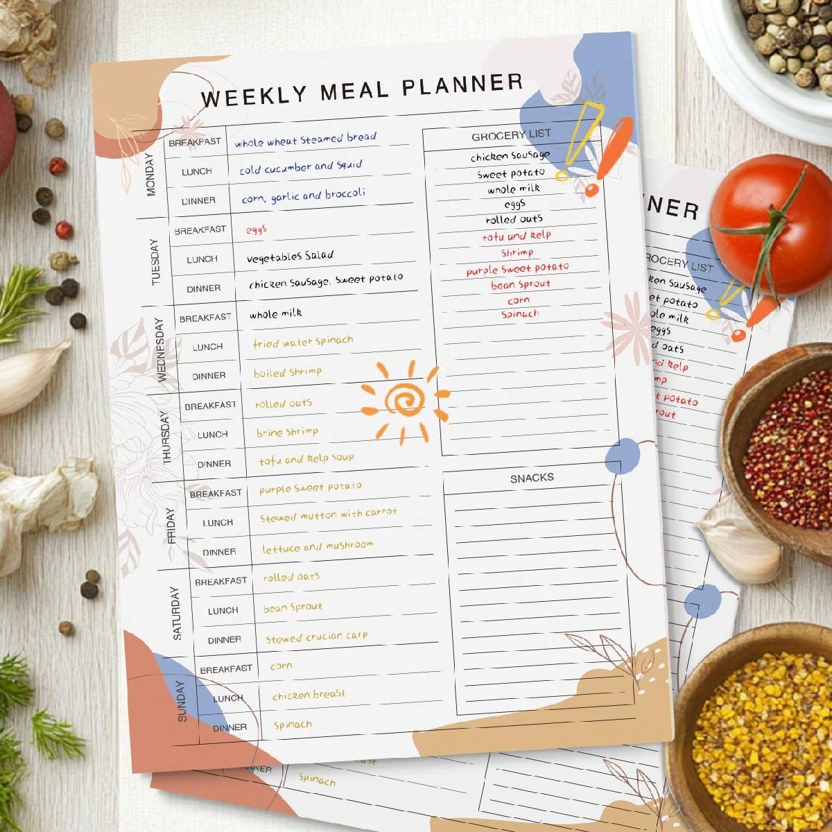 Weekly Meal Planner Pad for Fr - Baby Food List 评论和价格