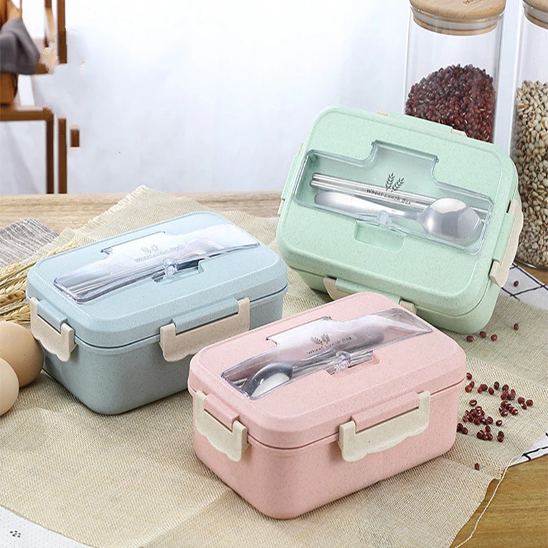 Microwave Lunch Box Wheat Stra - Baby Food Container 评论和价格