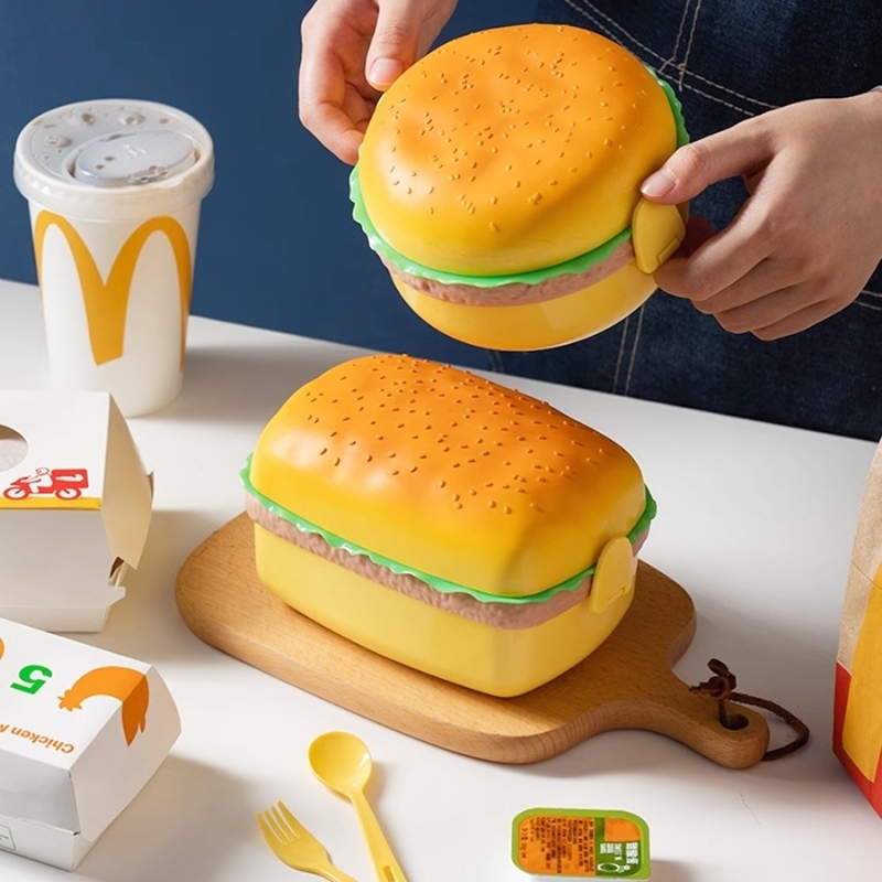Hamburger Lunch Box Double Tie - Weaning Spoon Set 评论和价格